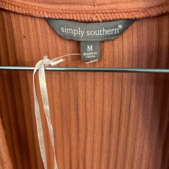 Simply Southern long sleeve light weight open front cardigan with tiered hem. - Picture 3 of 3